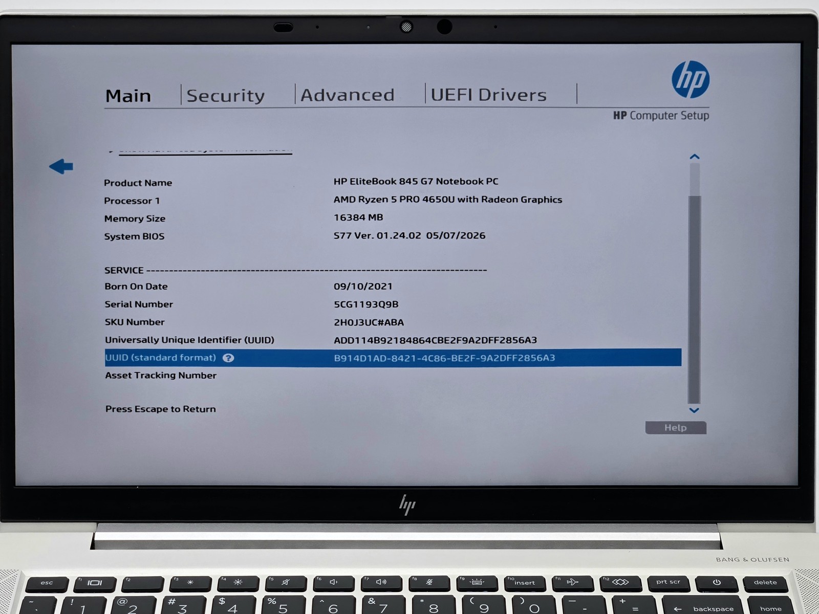 HP EliteBook 845 G7 14″ 1920×1080 Ryzen 5 PRO 4650U 16GB 256GB SSD Win 11 Pro
