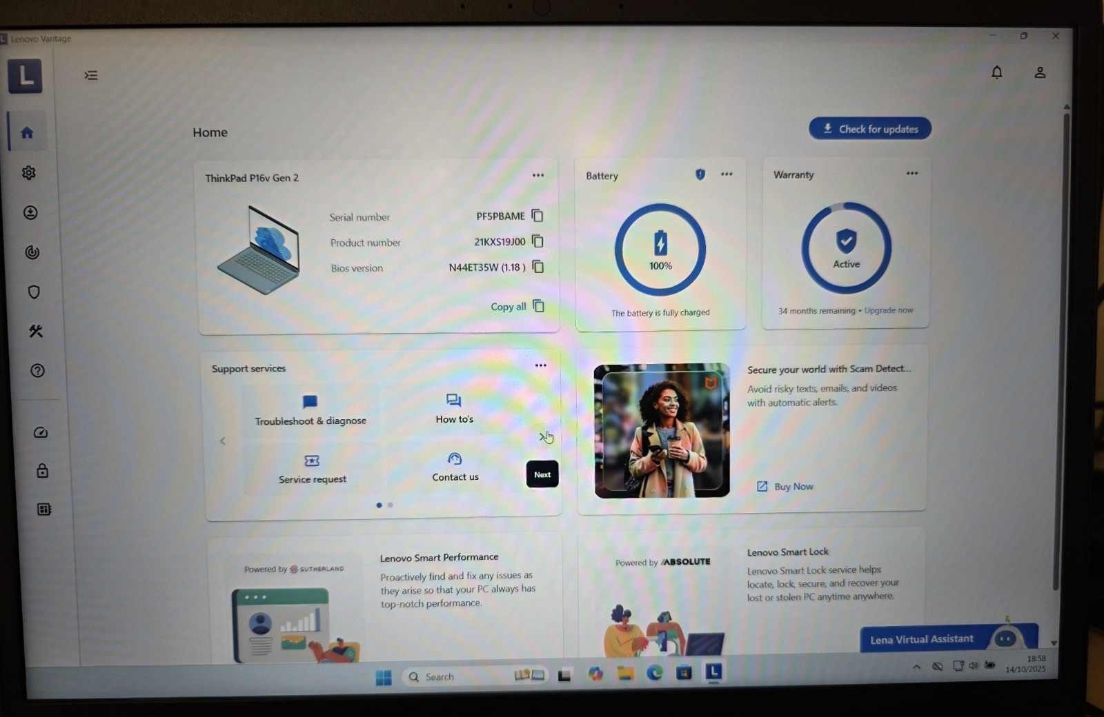 Lenovo ThinkPad P16v Laptop Intel Ultra 7 64GB 1TB SSD 16″ W11 Pro RTX 500 Ada