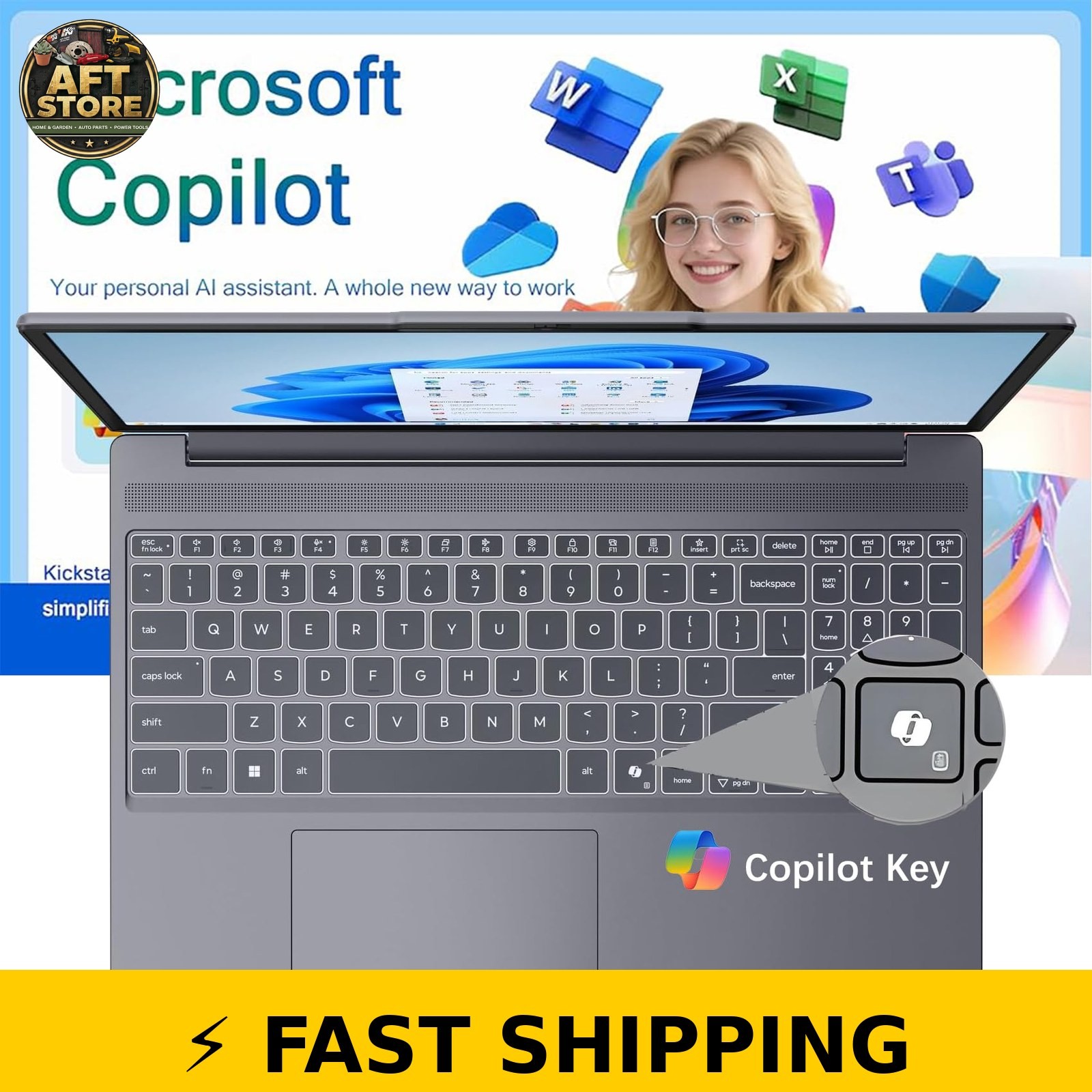 Lenovo IdeaPad Slim 3 Laptop, 15.3″ WUXGA, Intel i5-13420H, Luna Grey