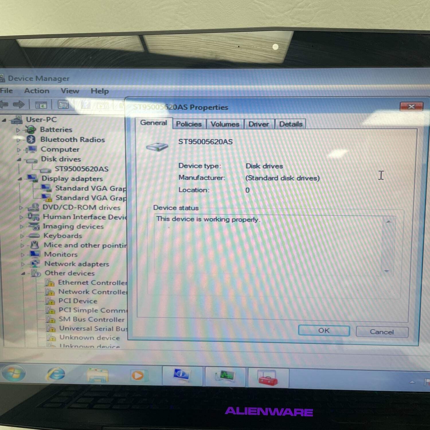 Alienware M18 18.4 i7-2820QM 2.3GHz 8GB RAM 500GB SSD