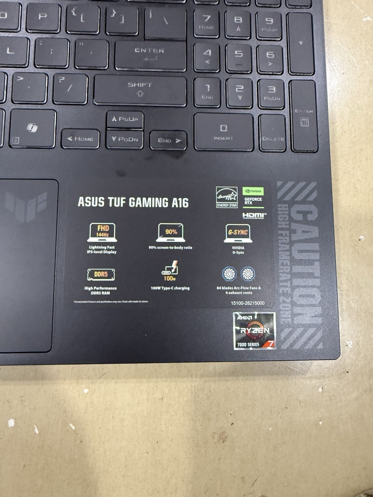 ASUS TUF Gaming A16 Laptop AMD Ryzen 7 7445HS RTX 4050 16GB 512GB SSD 16″ 145Hz