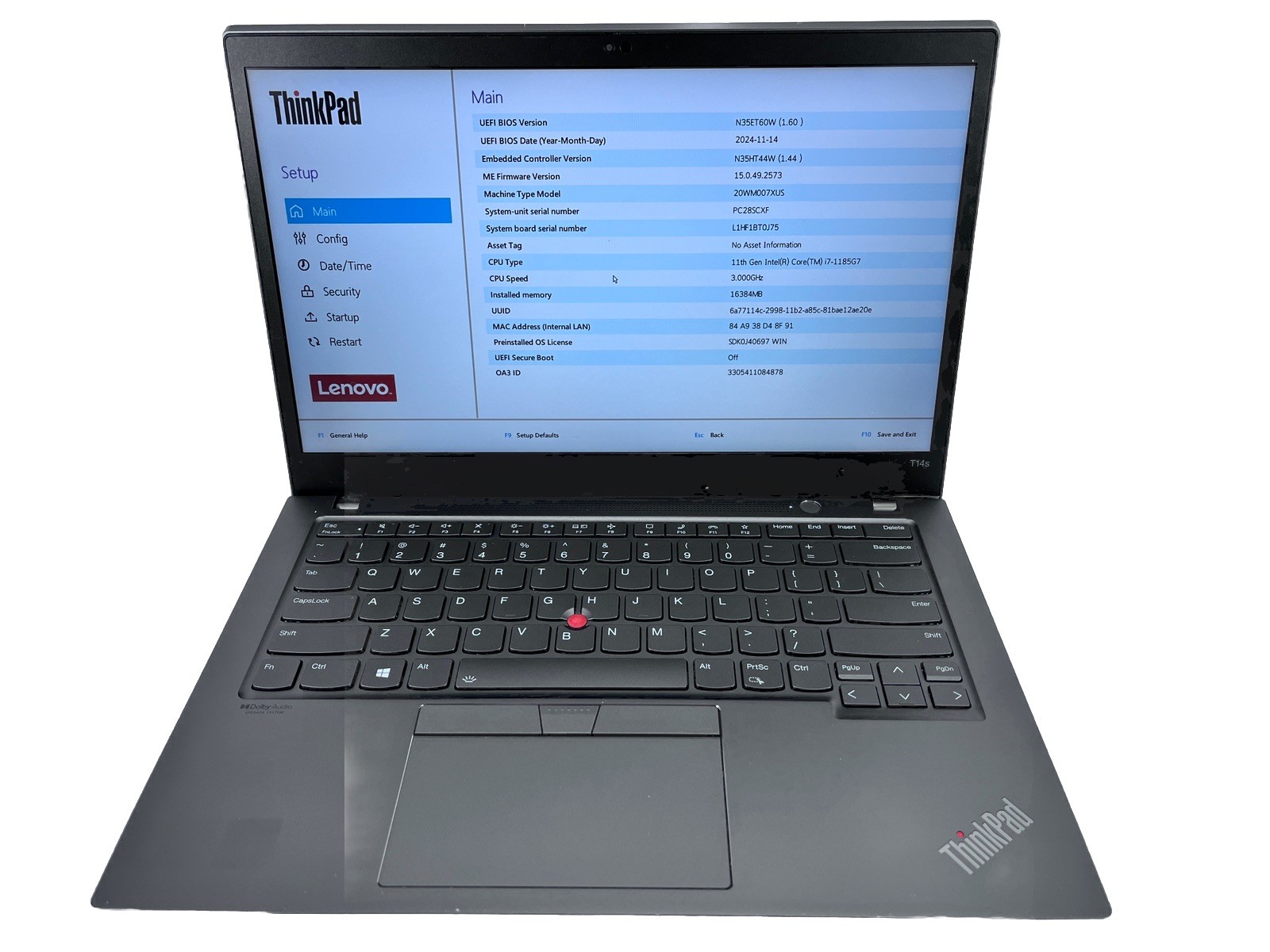 Lenovo ThinkPad 14s 14″ FHD Touch i7-1165G7 2.80GHz 16GB 512GB *Grade C*