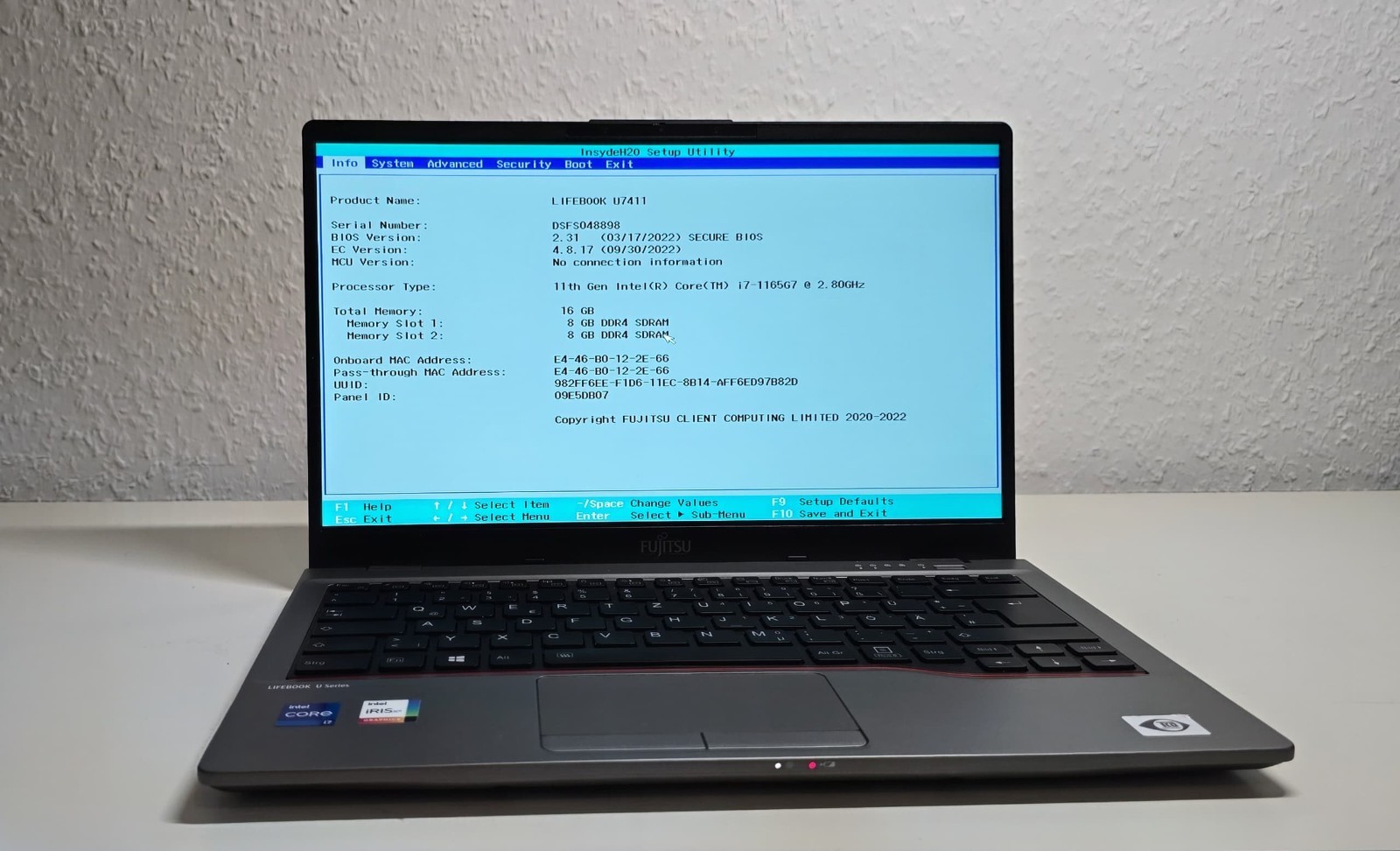 Fujitsu Lifebook U7411 i7-1165G7 16GB RAM 512GB SSD Win 11 Pro 1 Year Warranty