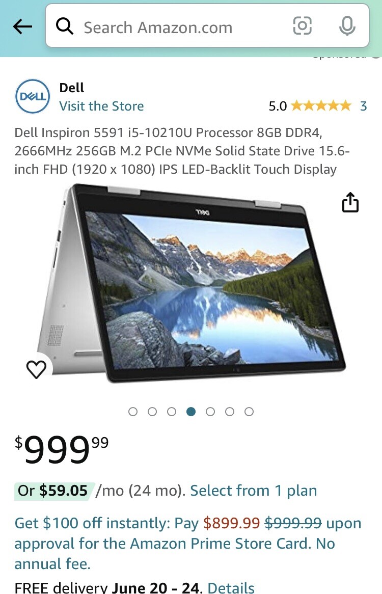 Dell Inspiron 5591 2n1 TouchScreen I5-10210U 256gb,8GB Ram,WIFI,Win 11 GOOD BATT