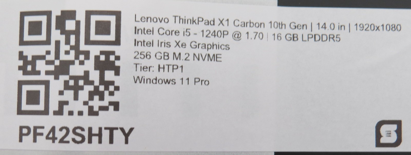 Lenovo ThinkPad X1 Carbon G10 i5-1240P 16GB DDR5 256GB m2 14″ Touch Win11 Pro