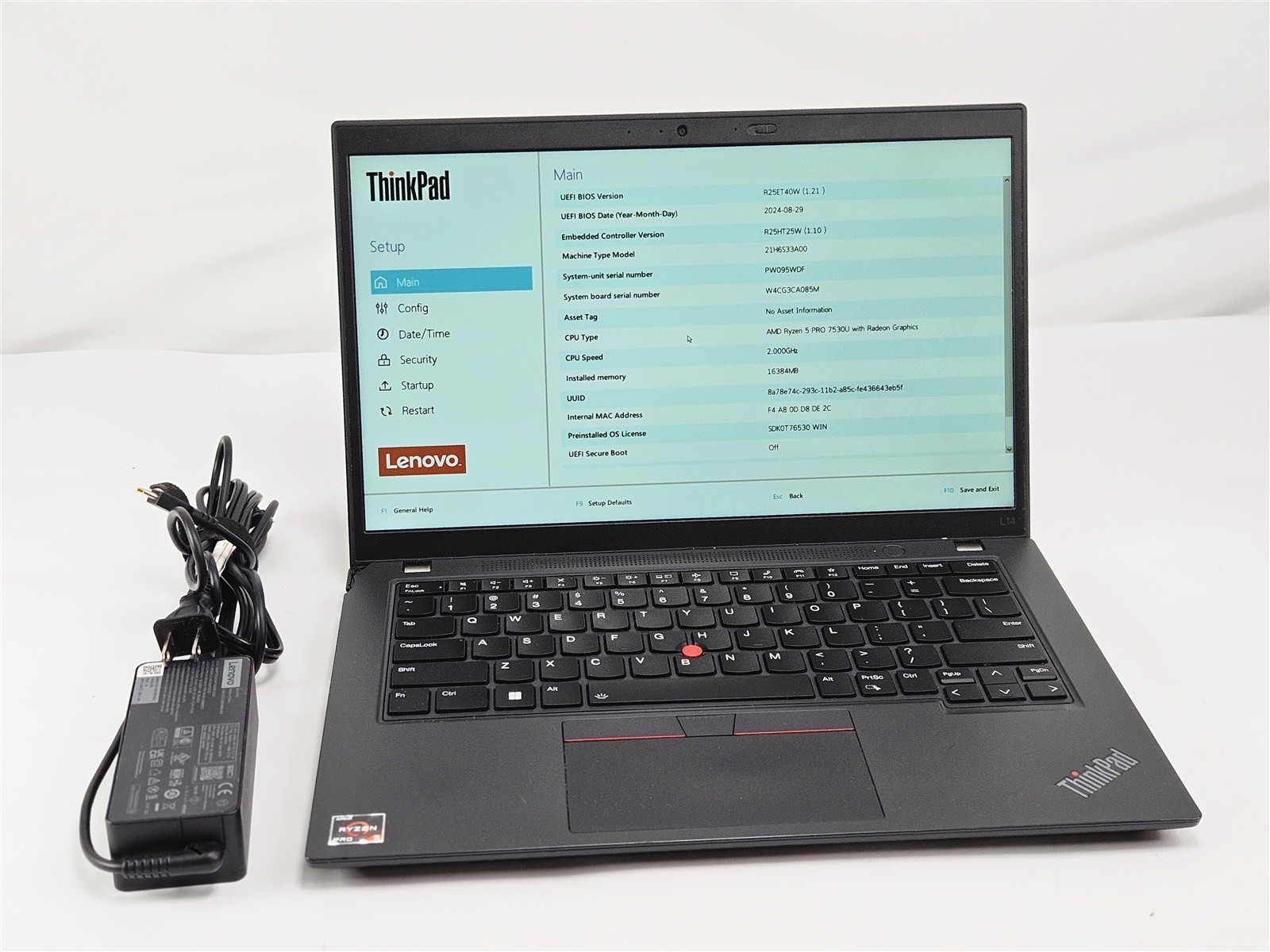 Lenovo 14″ ThinkPad L14 Gen 4 AMD Ryzen 5 PRO 7530U 16GB No Storage Laptop