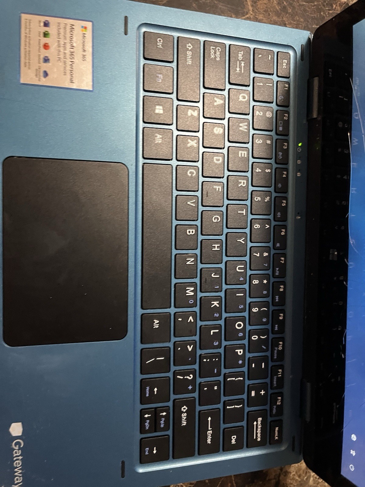Blue Gateway 11.6 Inch Laptop, Cracked Screen And A Few Scratches! Locked!