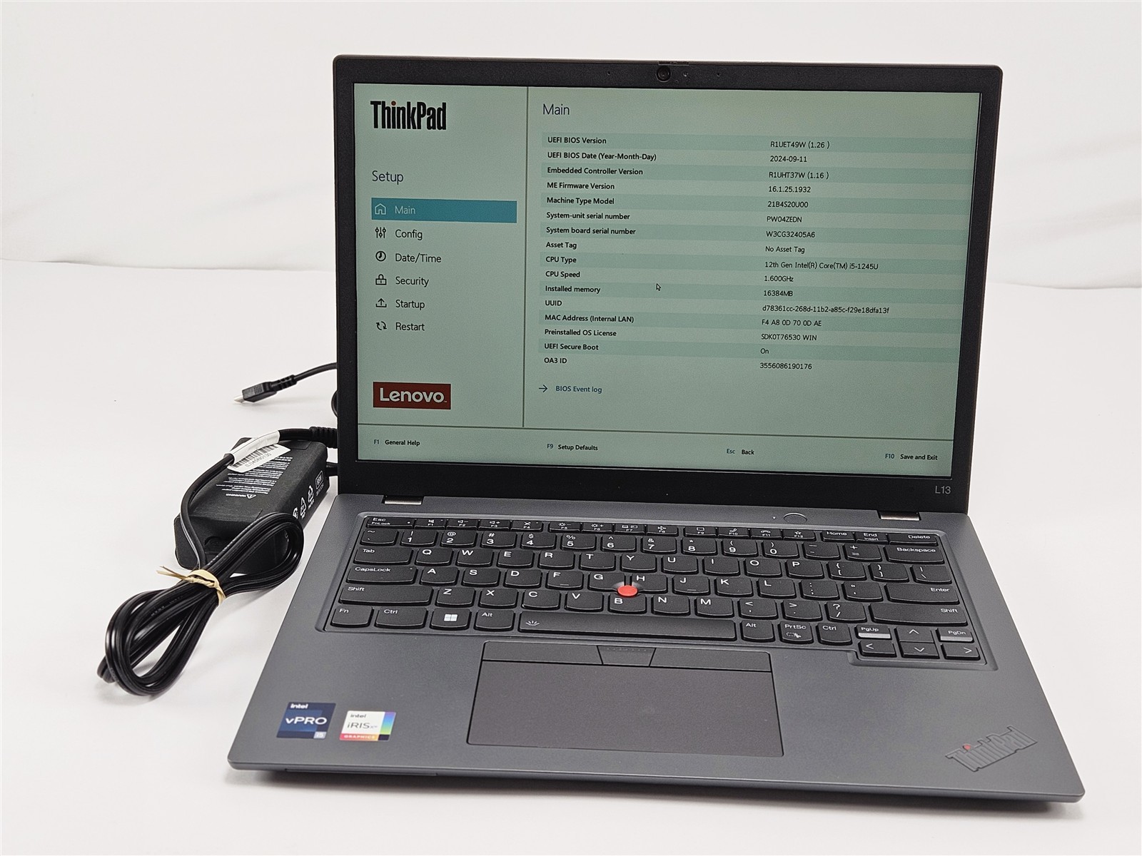 Lenovo ThinkPad L13 Gen 3 13.3″ i5-1245U 1.6GHz 16GB 256GB Iris Xe