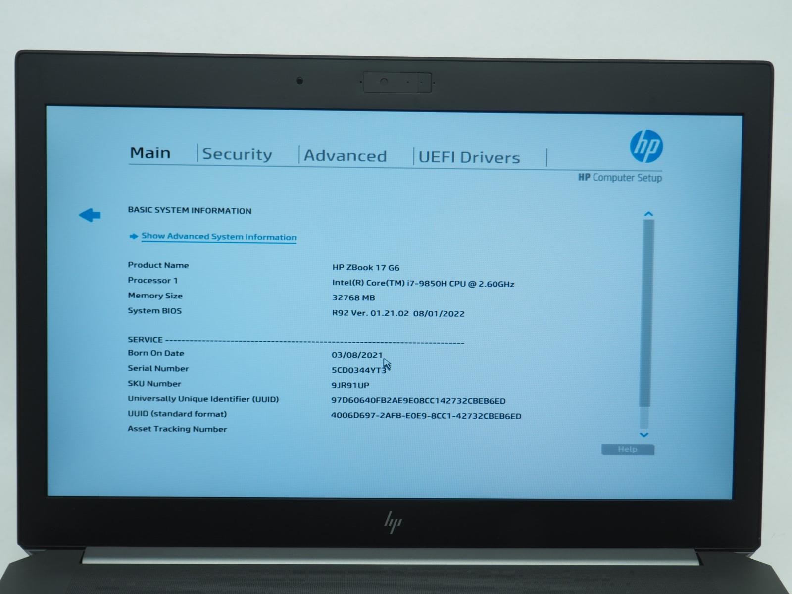 HP ZBOOK 17 G6 17″ Intel Core i7-9850H 2.60GHz 32GB RAM 512GB NVMe Grade B