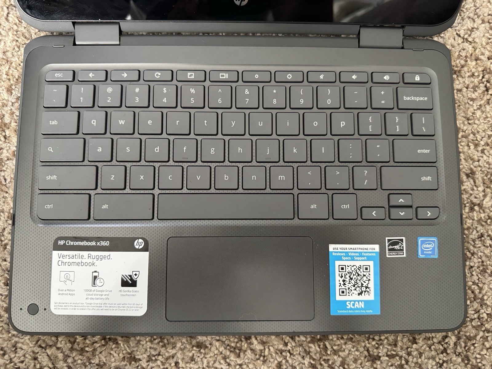 HP Chromebook X360 11.6″ Touchscreen 11-AE027NR w/ 45w USB-C Adapter