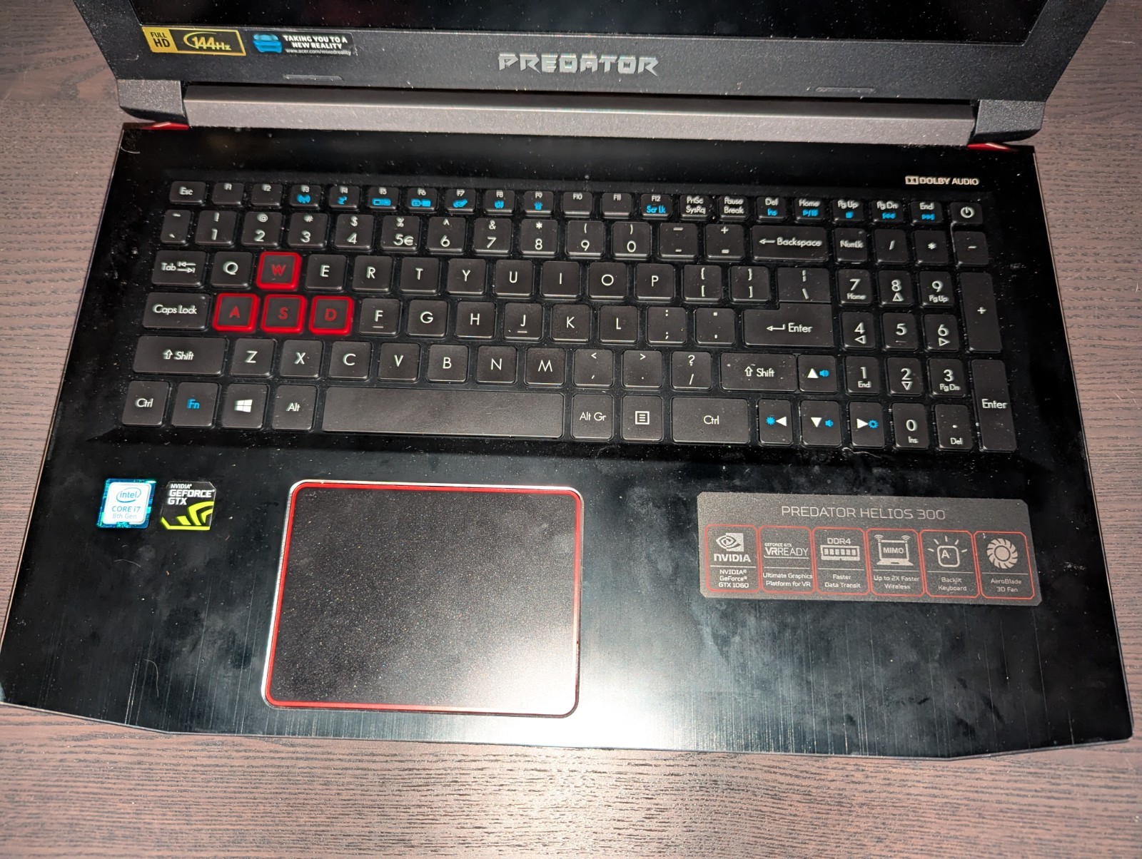 Acer Predator Helios 300 Laptop Nvidia GeForce GTX 1060 Backlit Keyboard