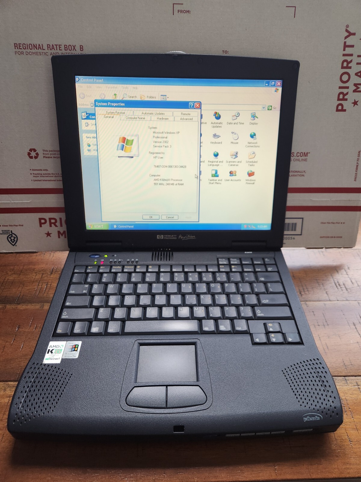 HP Pavilion N3410 12.1” (AMD-K6®-2 @ 551MHz ,256MB RAM , 6.04GB HDD) Win XP Pro