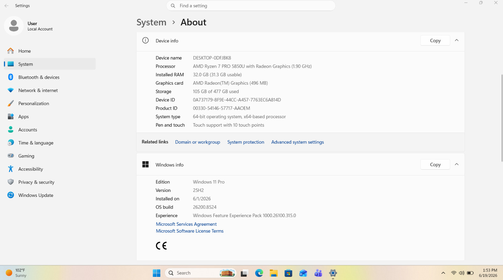 HP EliteBook 835 G8 32GB RAM AMD Ryzen 7 PRO 5850U w/ Radeon Graphics 512GB NVMe