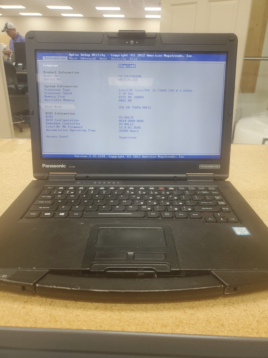 Panasonic Toughbook CF-54 MK3 FHD i5-7300U 8GB 256GB ssd 20180Hrs