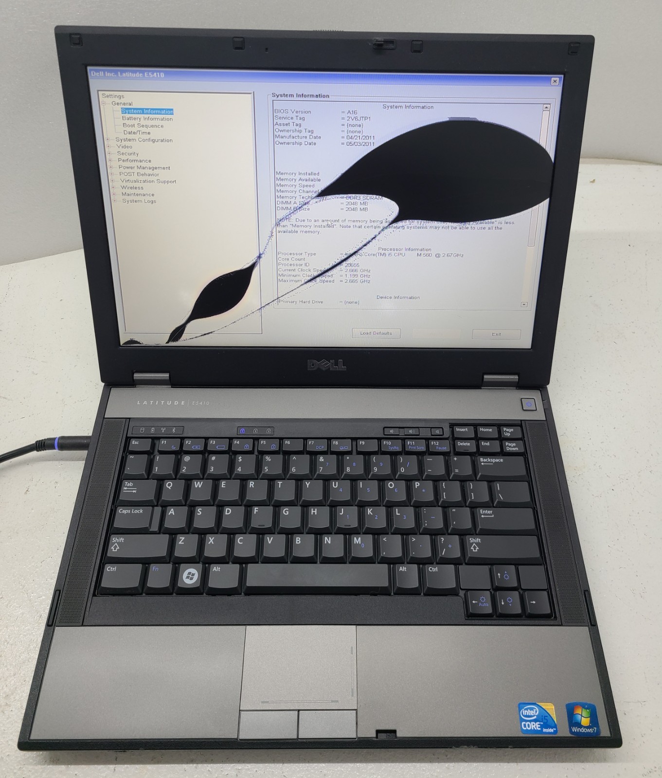 Dell Latitude E5410 Laptop Intel i5 M 560 2.67GHz 4GB RAM NO HD/OS (FL)