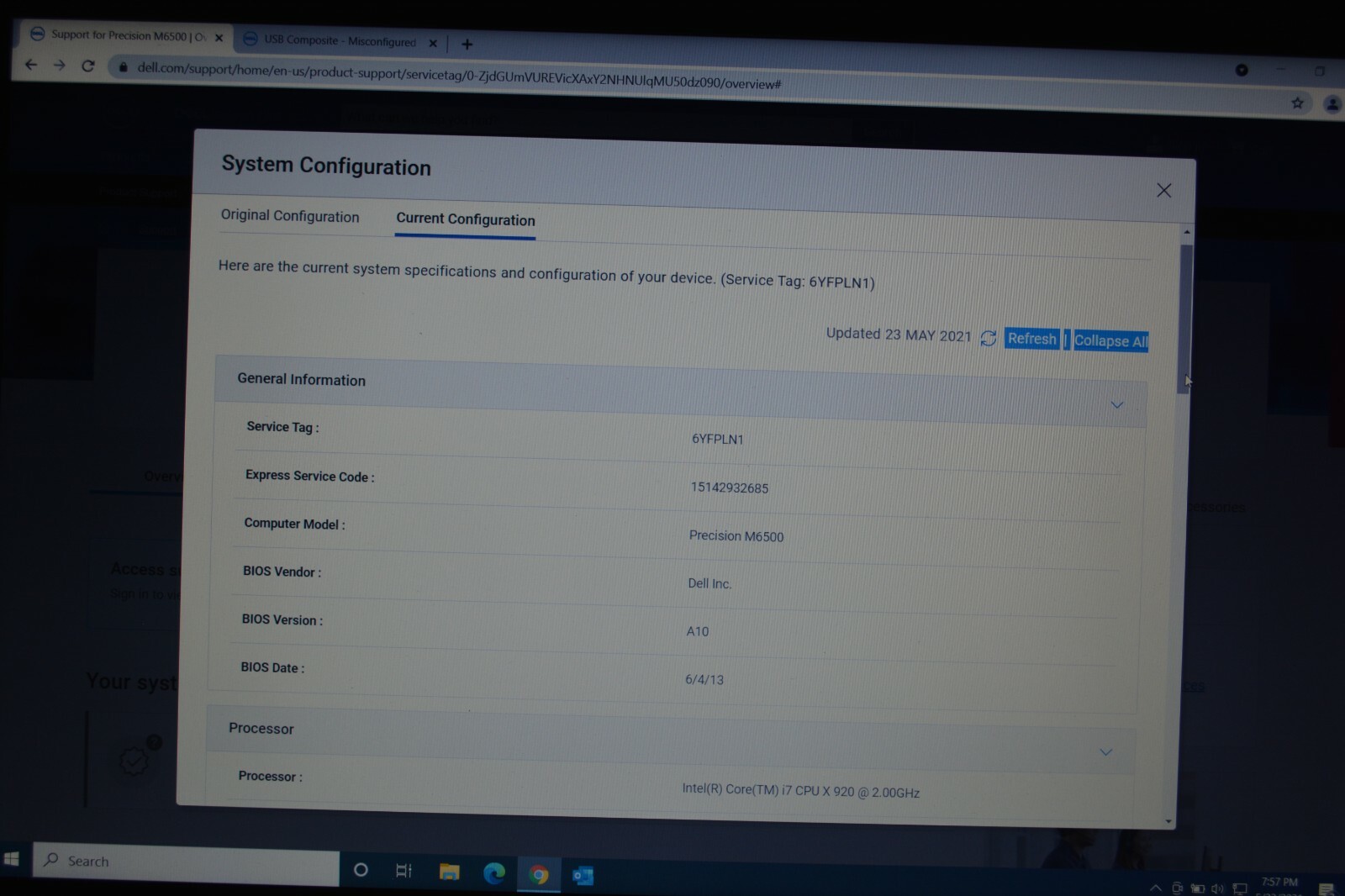Dell Precision M6500 17in. I7 920x Extreme Nvidia Evo 830 SSD Win 10 1920×1200