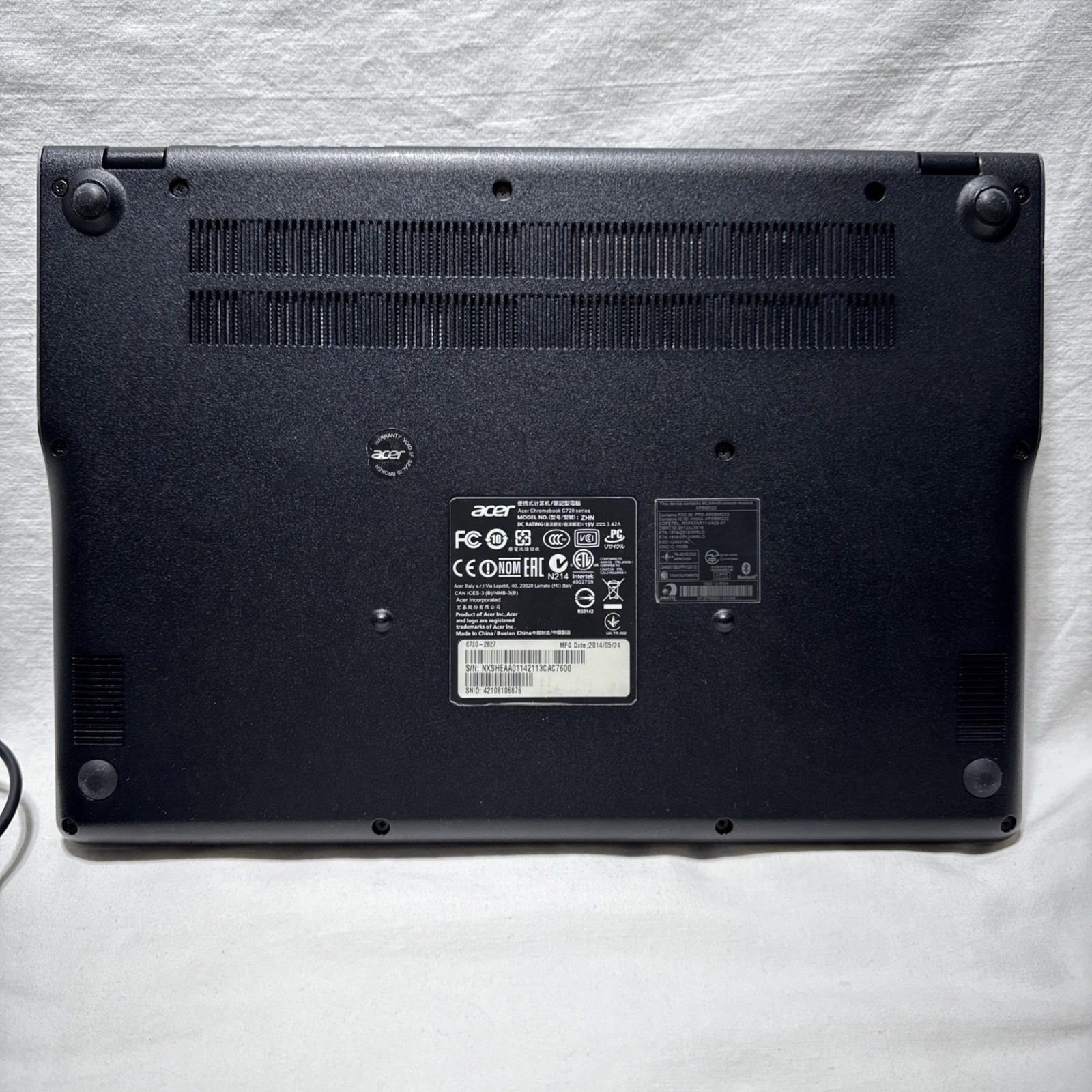 Acer Chromebook Model ZHN FOR PARTS NOT TESTED SELLING Does Not Turn On – AS IS