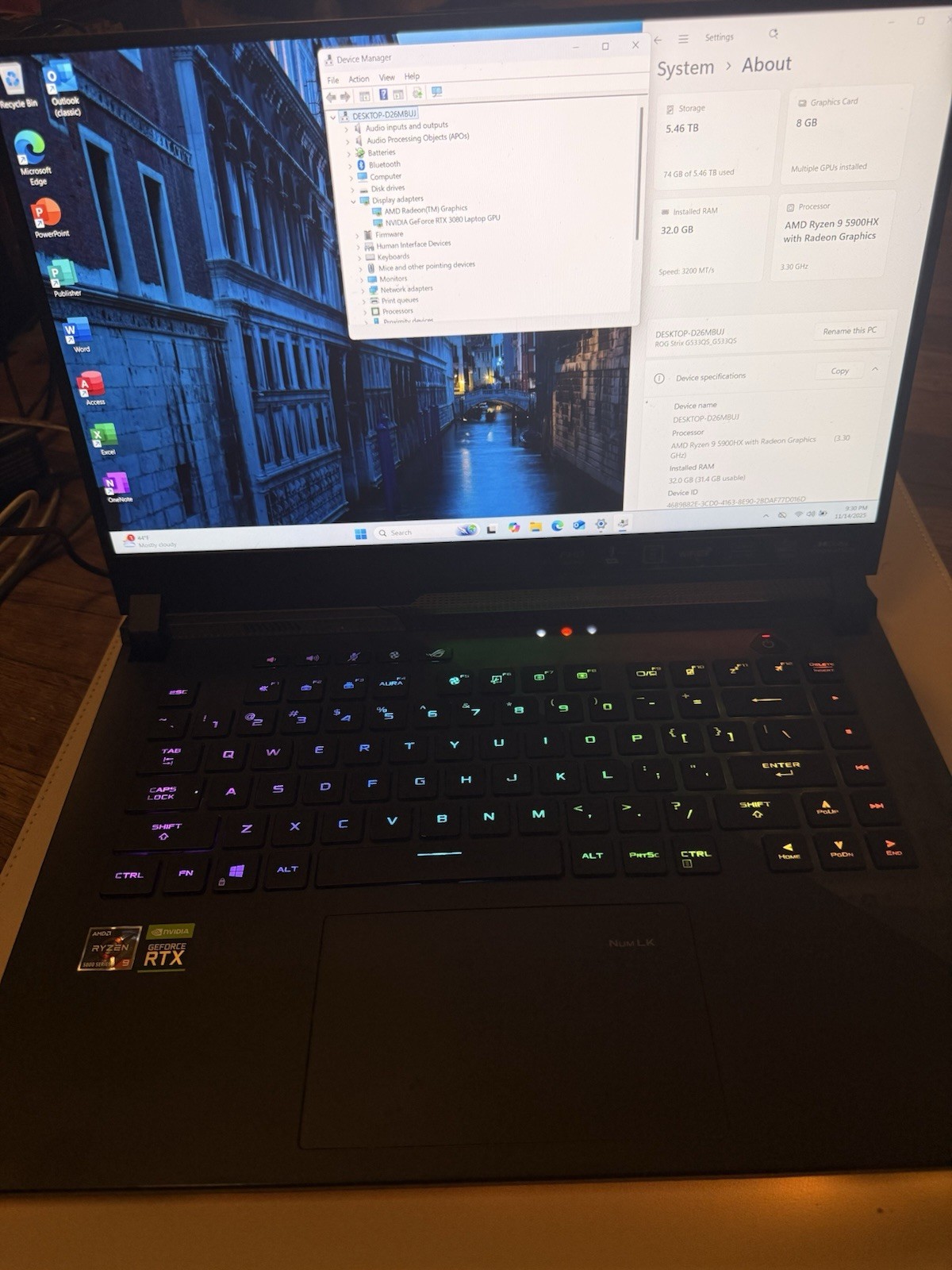 ASUS ROG STRIX SCAR G533QS 15.6” 300hz, 6TB SSD, RTX 3080, Ryzen 9, 32gb Ram,