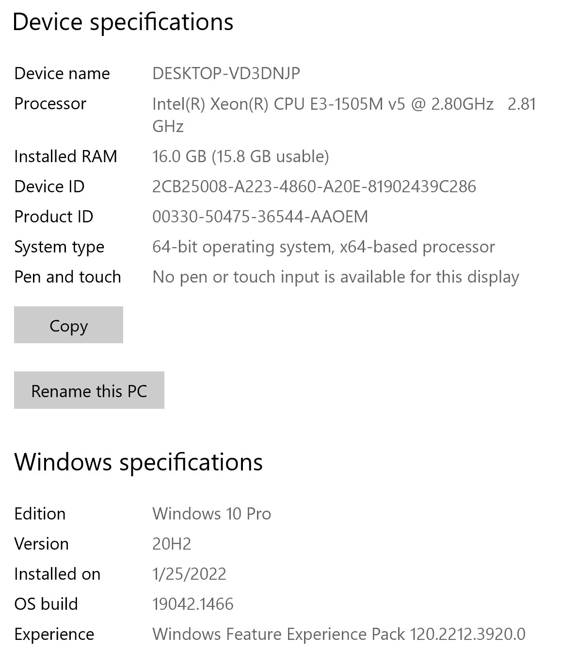 Lenovo ThinkPad P50 20EN UHD E3-1505M v5 2.8GHz 16GB RAM 512GB SSD Quadro M2000M