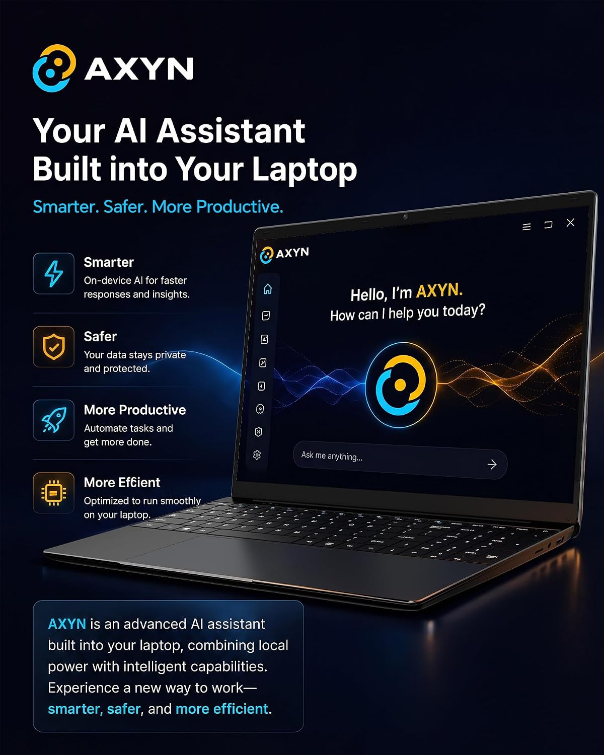 15.6 Inch Laptop with AI, Office 365, 12GB RAM 256GB SSD, Quad-Core Processor, W