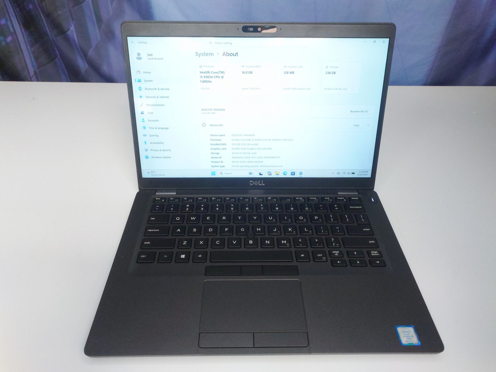 Dell Latitude 5400 14″ Touch i5-8365U 16GB 256GB NVMe Backlit Win 11 Pro Grade A
