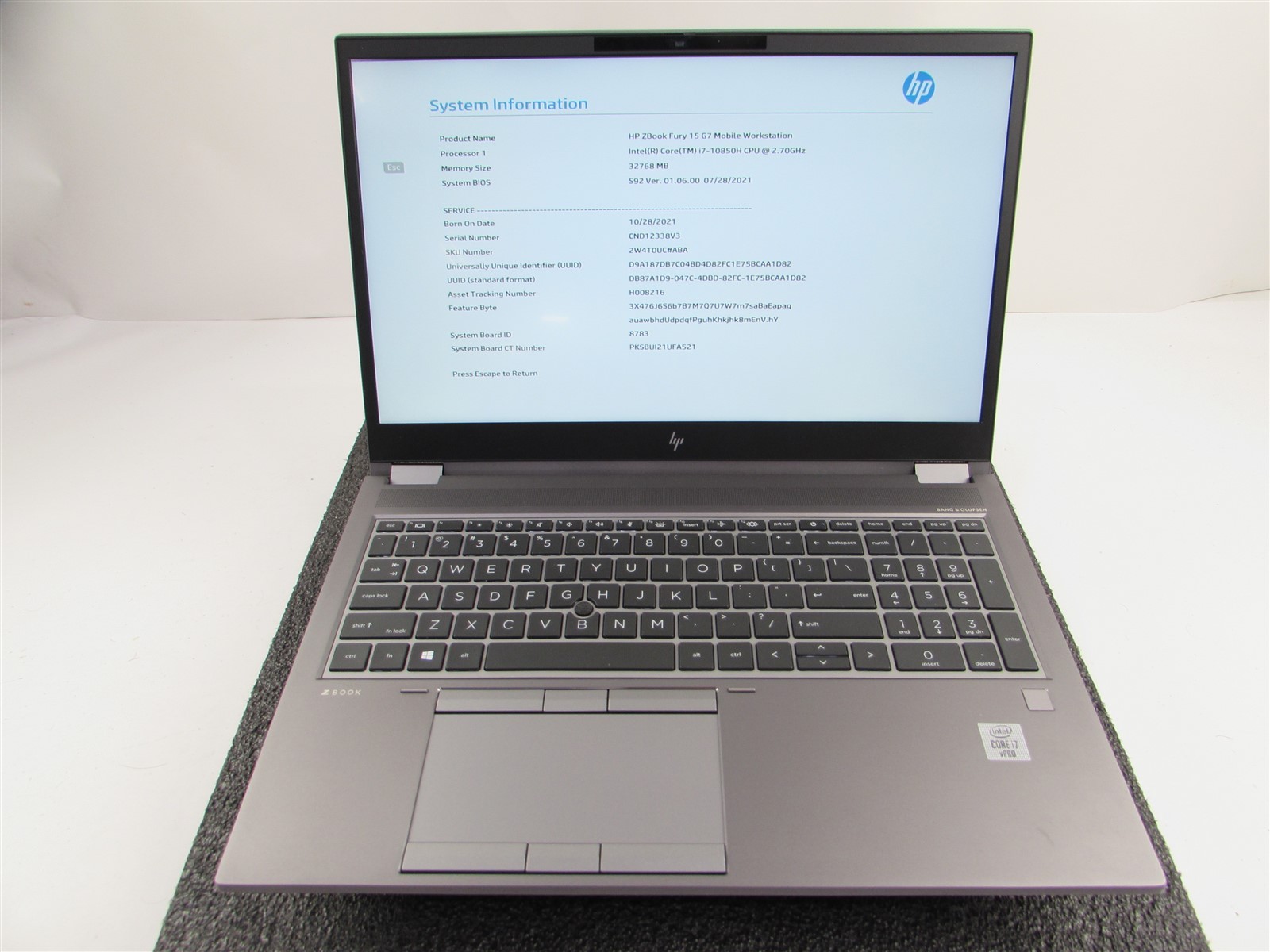 HP ZBOOK FURY 17 (G7) I7-10850H 512GB SSD 32GB RAM NVIDIA QUADRO RTX 3000 WIN 11