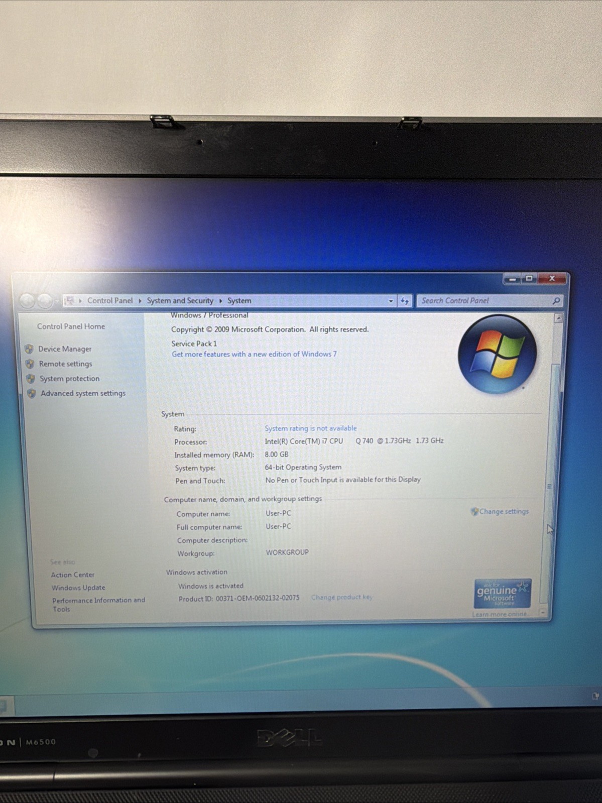 Dell Precision M6500 17” Win 7 Workstation i7 Quad, 8GB, Nvidia FX2800, 128gb