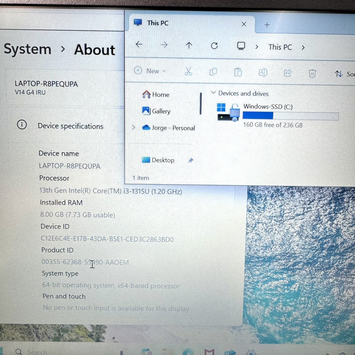 Lenovo V14 G4 IRU 14″ Intel Core i3-1315U 8GB RAM 256GB SSD! (WMP014658)
