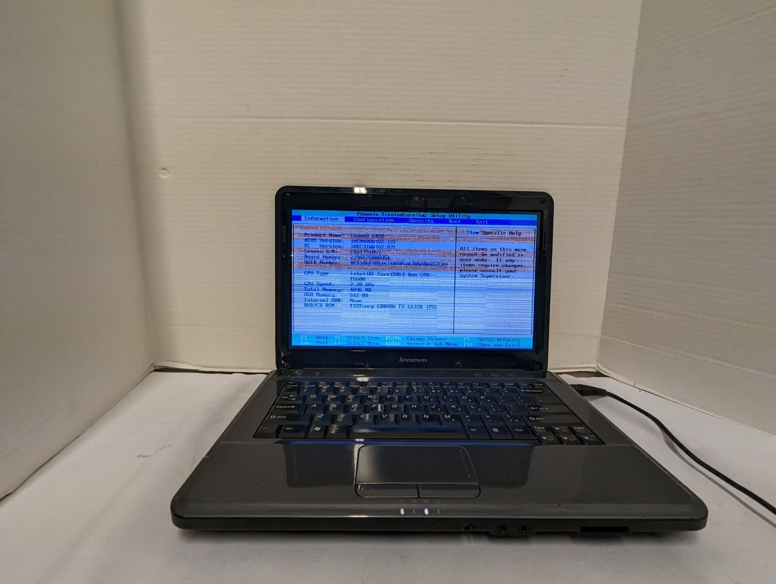 Lenovo G450 14″ Laptop Intel Core 2 Duo T6600 2.20GHZ 4gb ram no hdd