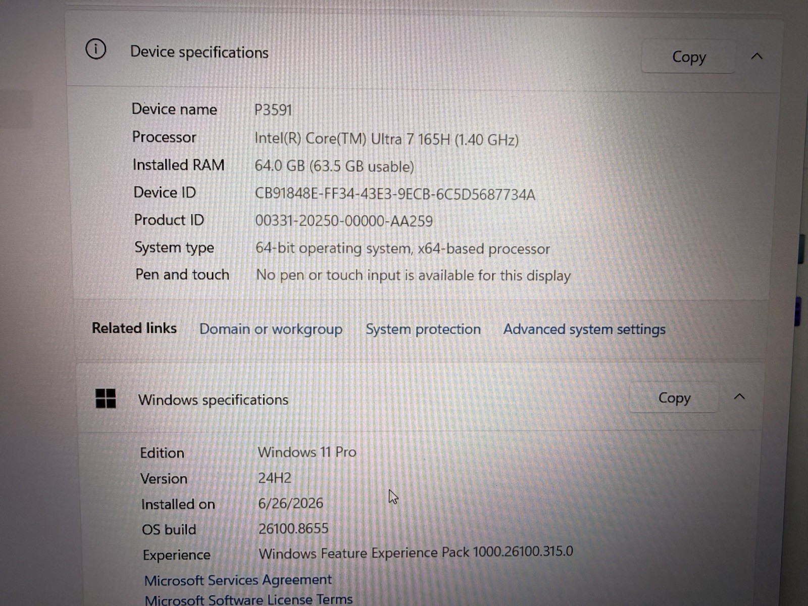Dell Precision 3591 15.6″ Core Ultra 7 165H 64GB RAM 1TB SSD RTX 1000 Ada