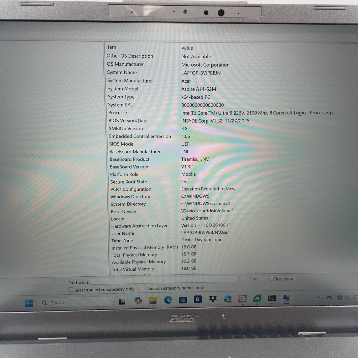 Acer Aspire 14 AI N24Q14 Core Ultra 5 226V 2.1GHz 16GB RAM 512GB Intel Arc A370M