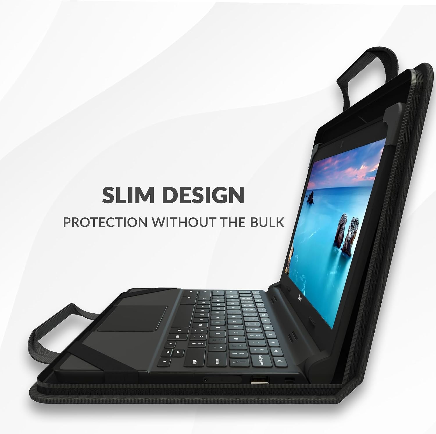 11-11.6 Inch Zip Lite Always-on Chromebook Protective Hard Case with Pouch & Str