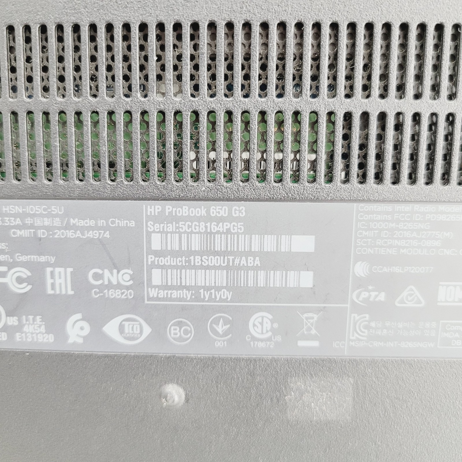 HP ProBook 650 G3 Core i5 6th Gen 8GB RAM No HDD 15.6″ – FOR PARTS