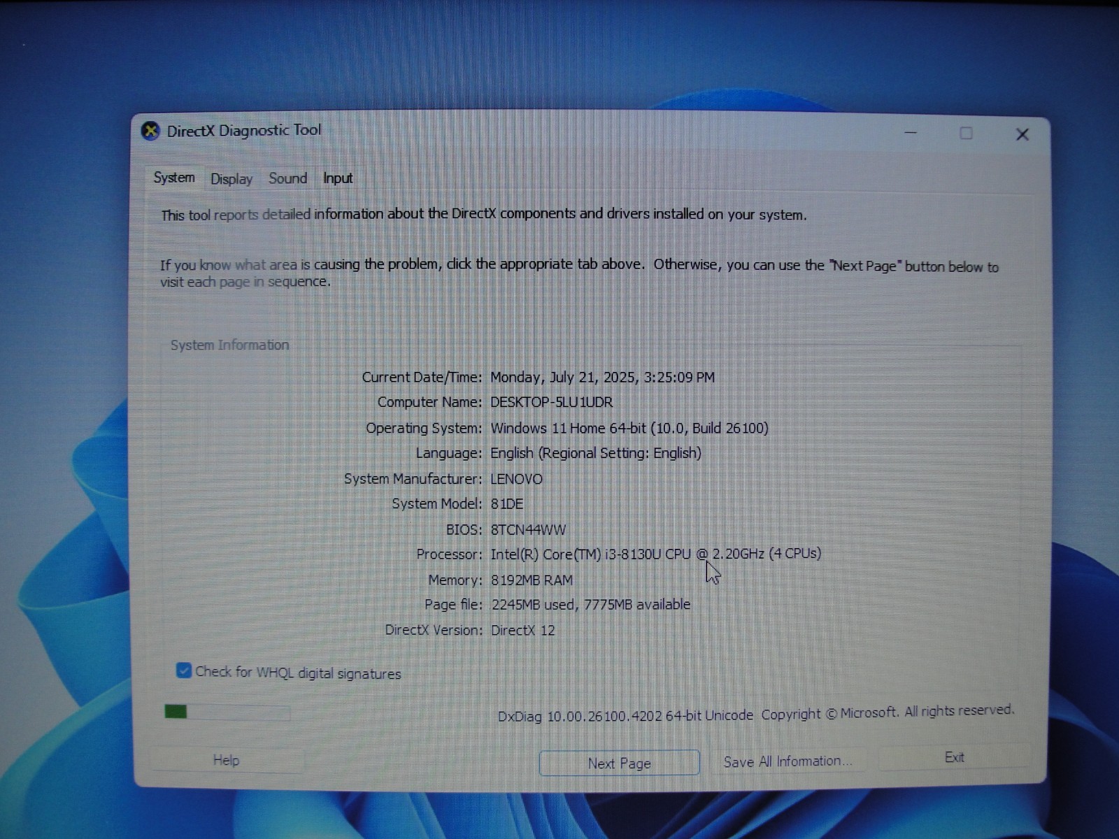 Lenovo IdeaPAd 330-15IKB 15.6” HD Intel Core i3-8130U 2.2GHz 8GB HDD 1TB