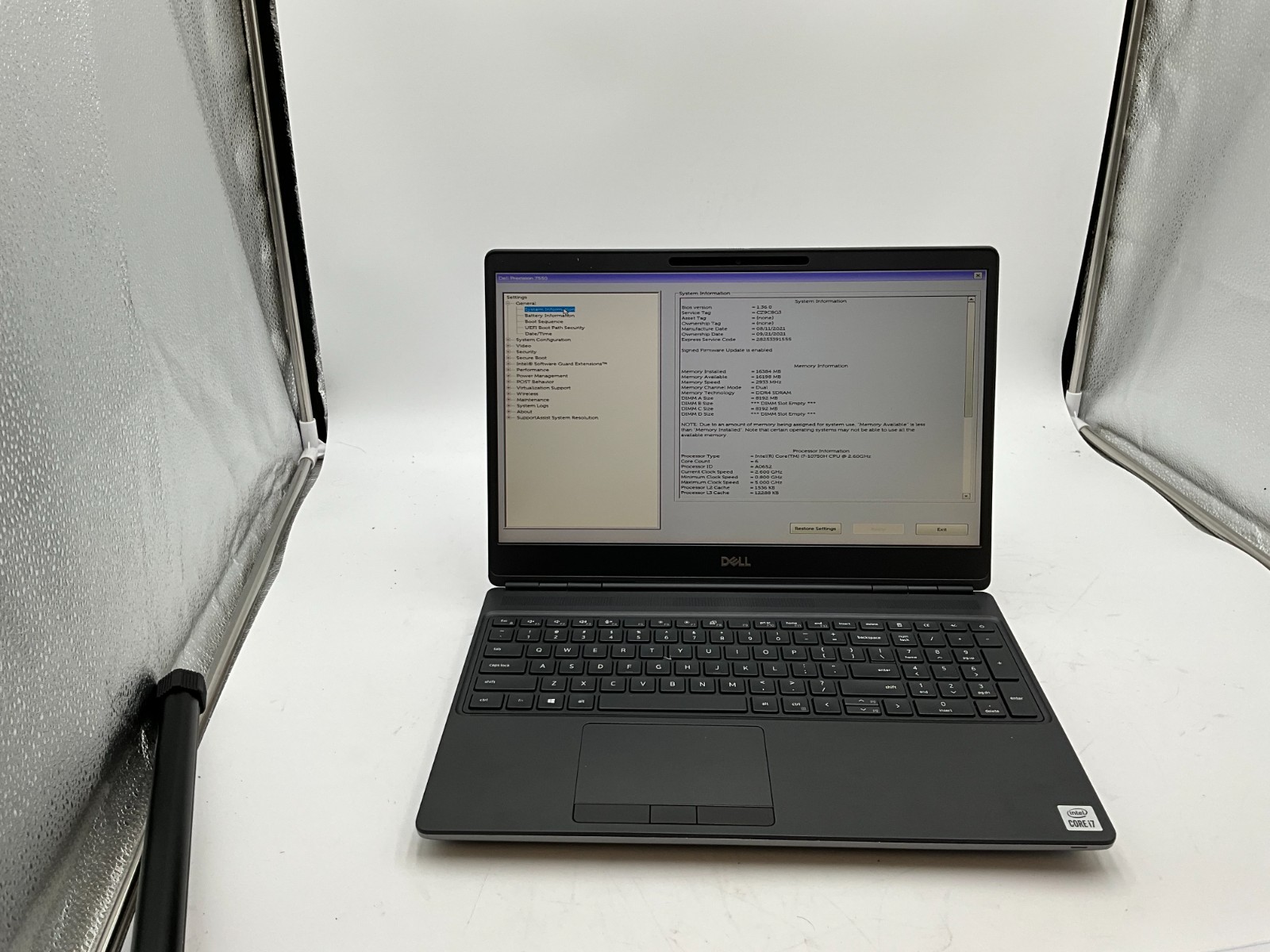 DELL Precision 7550 i7-10750H 2.70gh 16gb NO DRIVE T1000 15.6″ LAPTOP CZ9C8G3