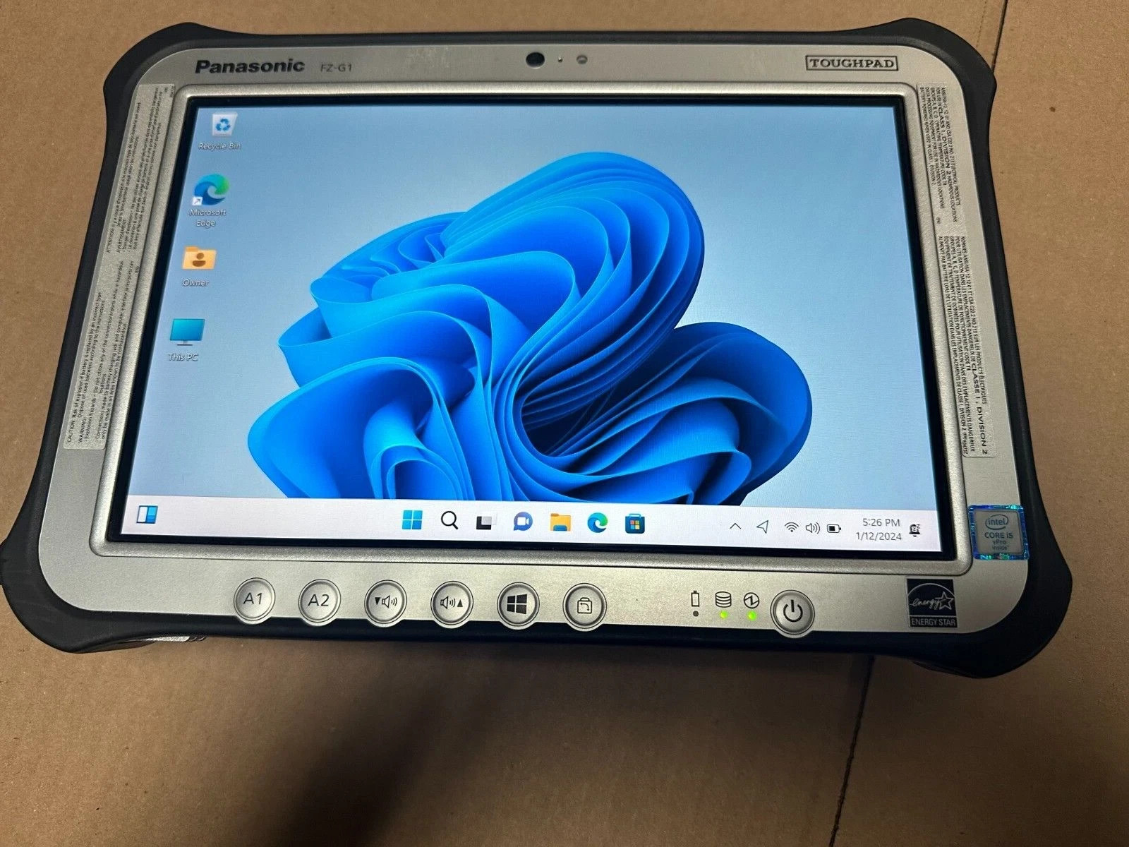 PANASONIC TOUGHPAD FZ-G1 MK5 I5 2.6GHZ 8GB, 256GB SSD 4G LTE/TOUCH SCREEN/win11