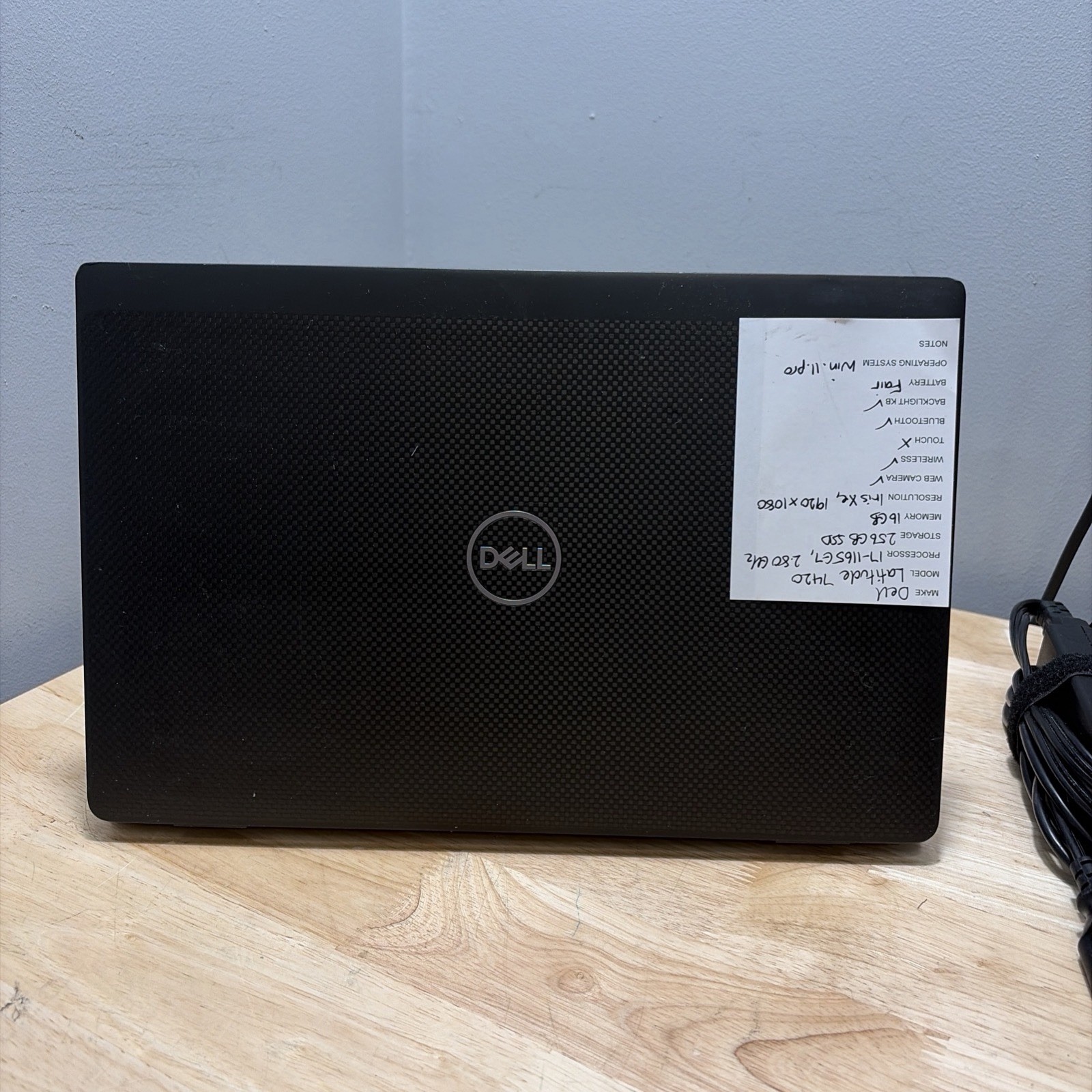 Dell Latitude 7420 14″ I7-1165G7 2.80GHZ 16GB 256GB SSD WCam W11 & Cord