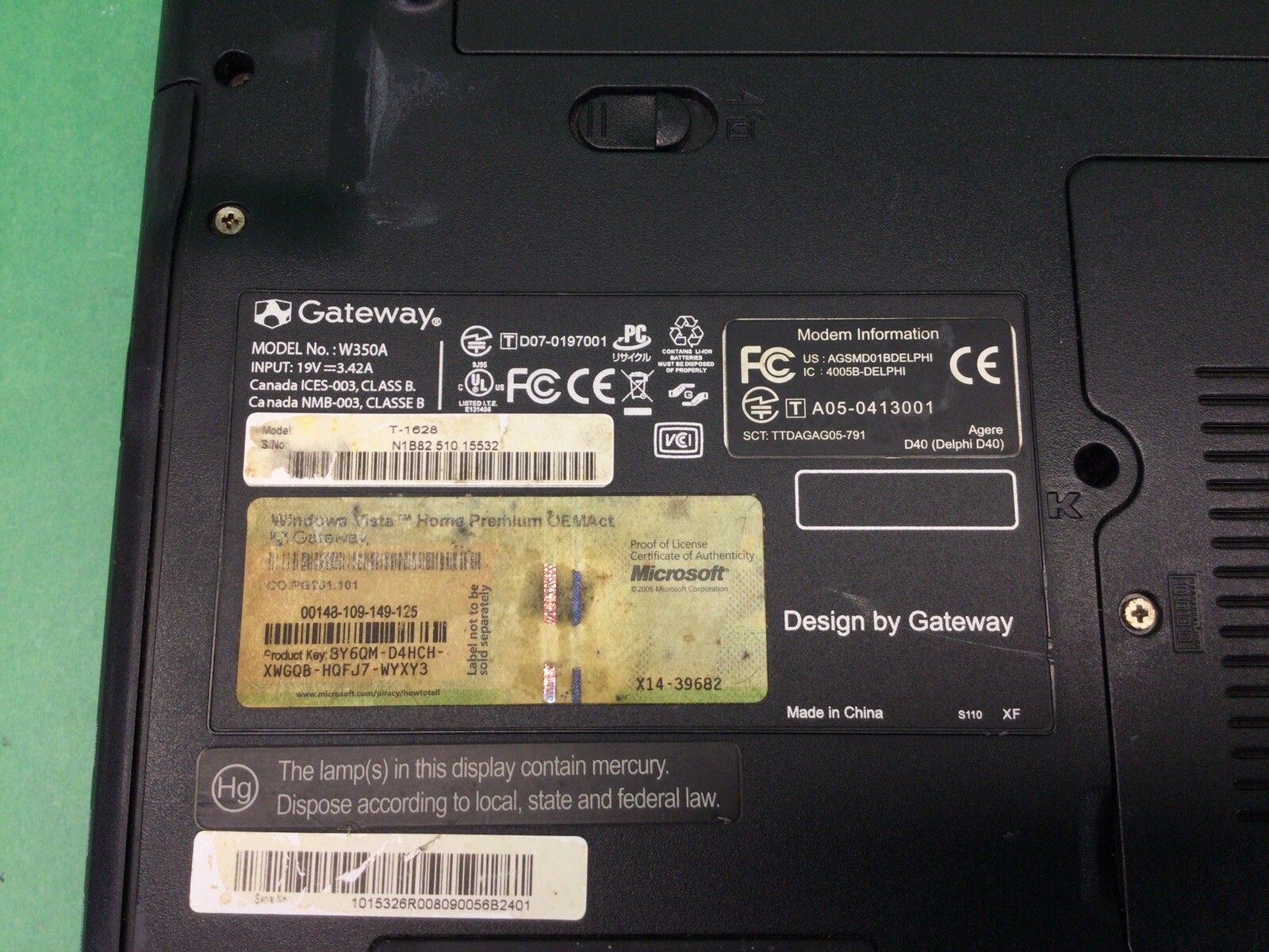 Gateway T-Series W350A – 14” Laptop – UNTESTED