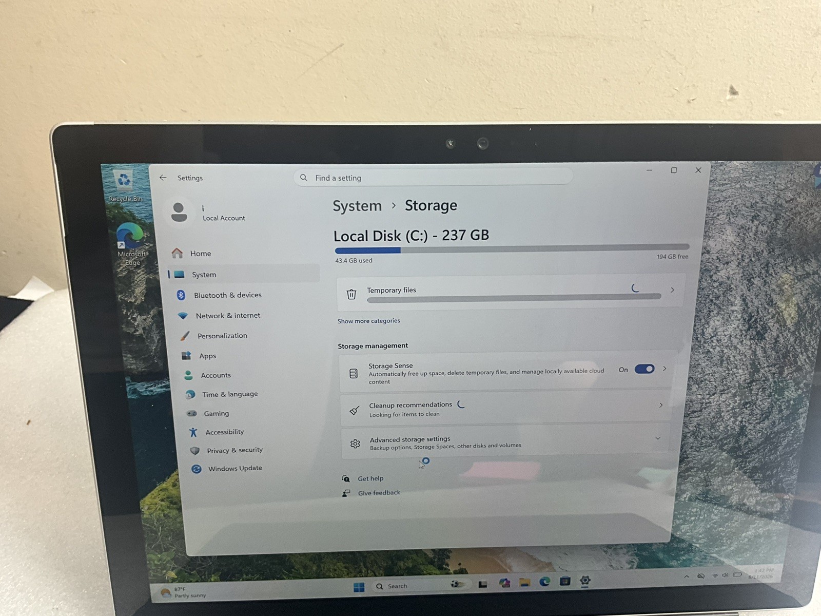 Microsoft Surface Pro 4 i7-6650U CPU @ 2.20GHz 16 GB RAM 256 GB Win 11 Pro #16