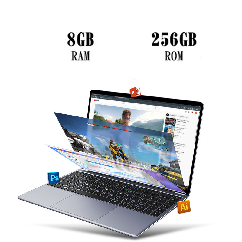CHUWI 14.1″ HD 2.8GHz Laptop – Intel Celeron N4020 with 8GB 256GB SSD NoteBook