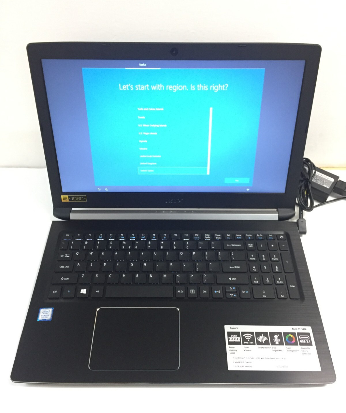 *Bad Battery*Acer Aspire 5 A515-51-596K 15.6″ Laptop/i5-8250U/8GB/256GB SSD/W10H