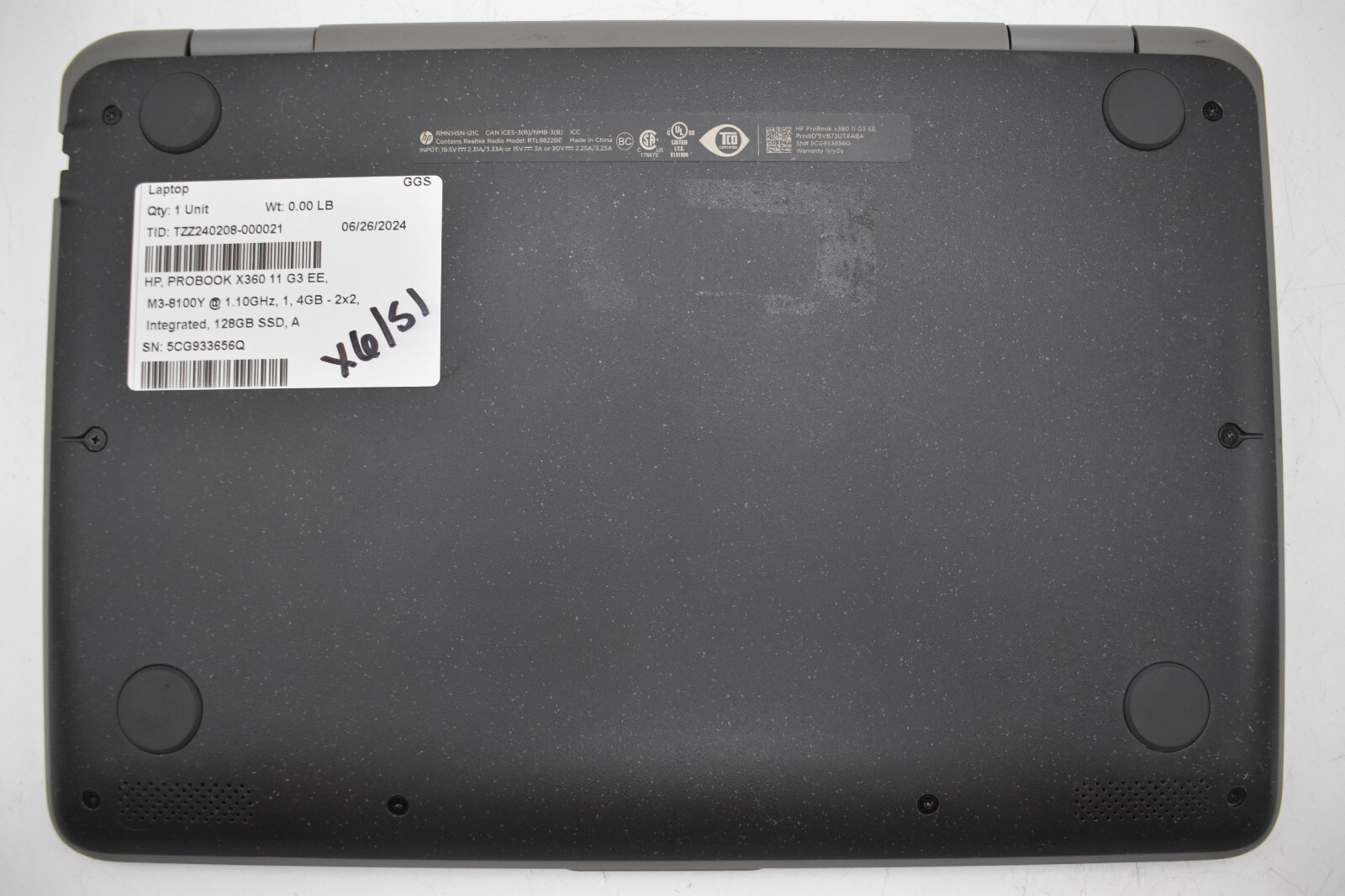 HP PROBOOK X360 11 G3 EE Laptop M3-8100Y @ 1.10GHz 4GB RAM 128GB SSD WIN10 *READ