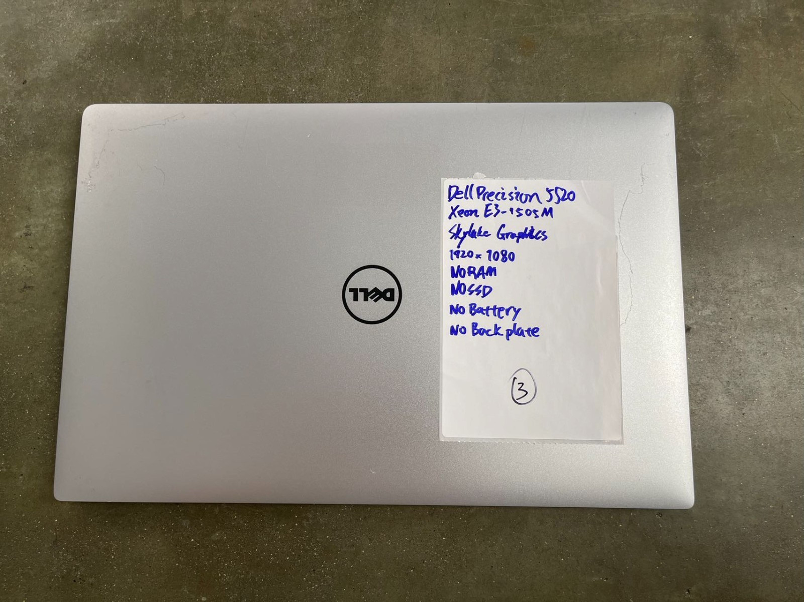 LOTX6 Dell Precision 5520 15.6″ Xeon E3-1505M M1200 SCREEN MOTHERBOARD READ
