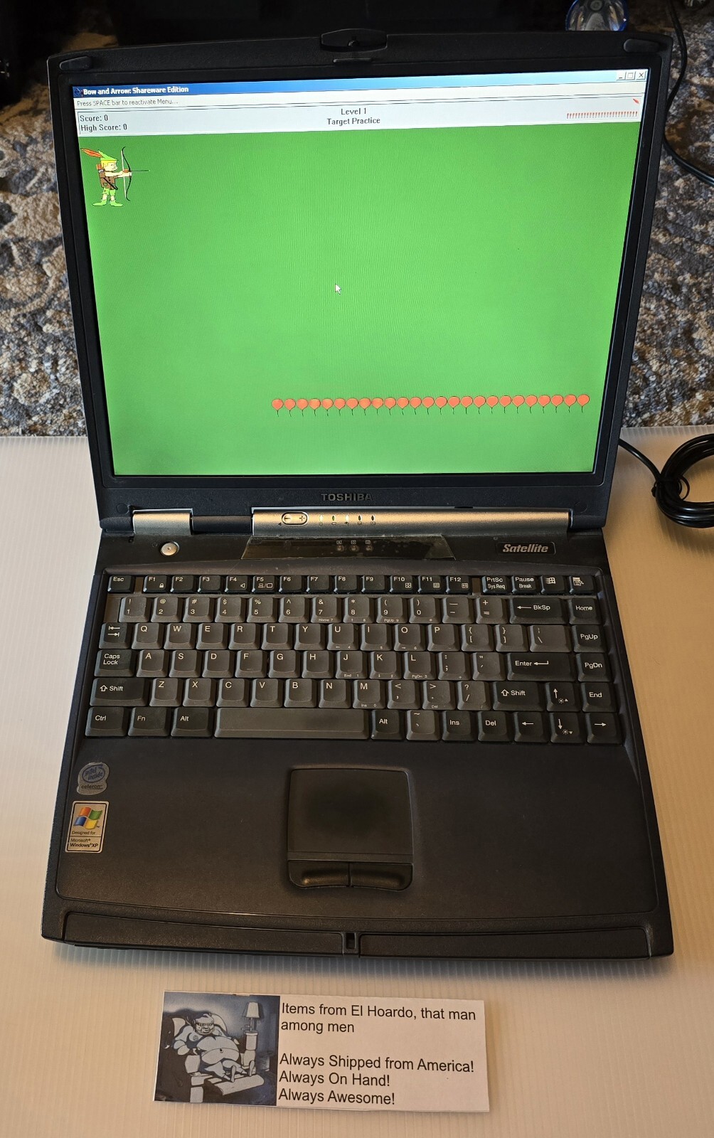 Toshiba Satellite 1000-S157 30GB HDD, 768MB RAM, Celeron 1GHZ READ
