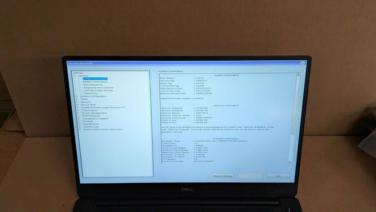 Dell Precision 5530 15.6 FHD Intel i7-8850H 32GB RAM 512GB SSD WIN11P P2000 w/ac