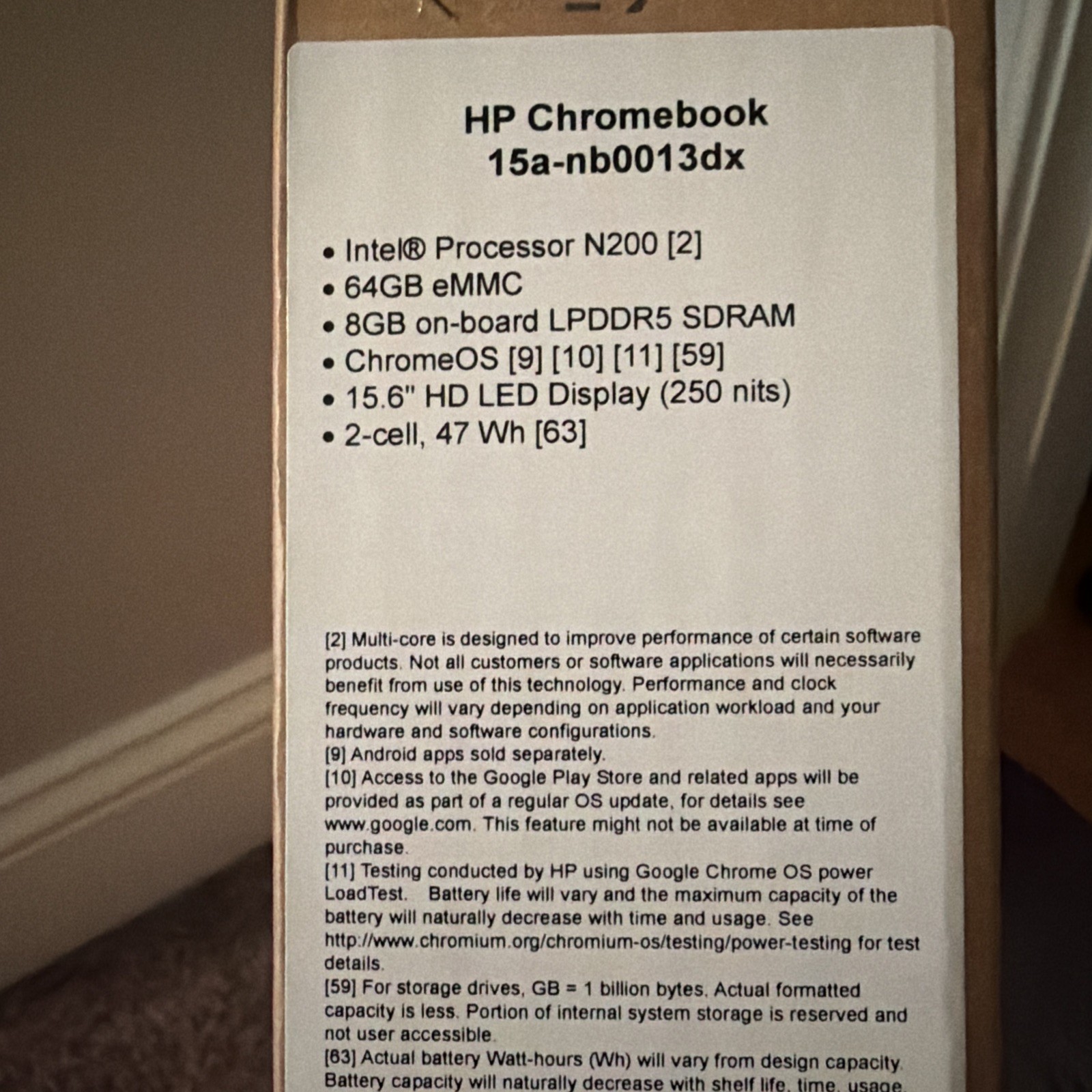 HP 15.6″ Chromebook Laptop Intel Processor N200 8GB Memory 64GB eMMC Chrome OS