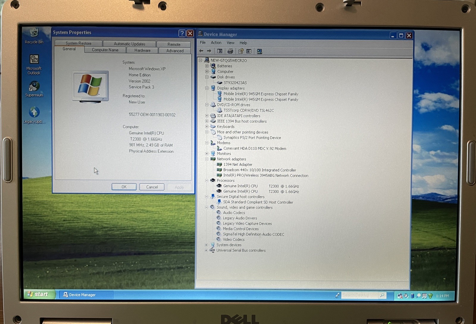 Dell Inspiron 640m Retro Windows XP Laptop w/batt, chrg. (18B1)