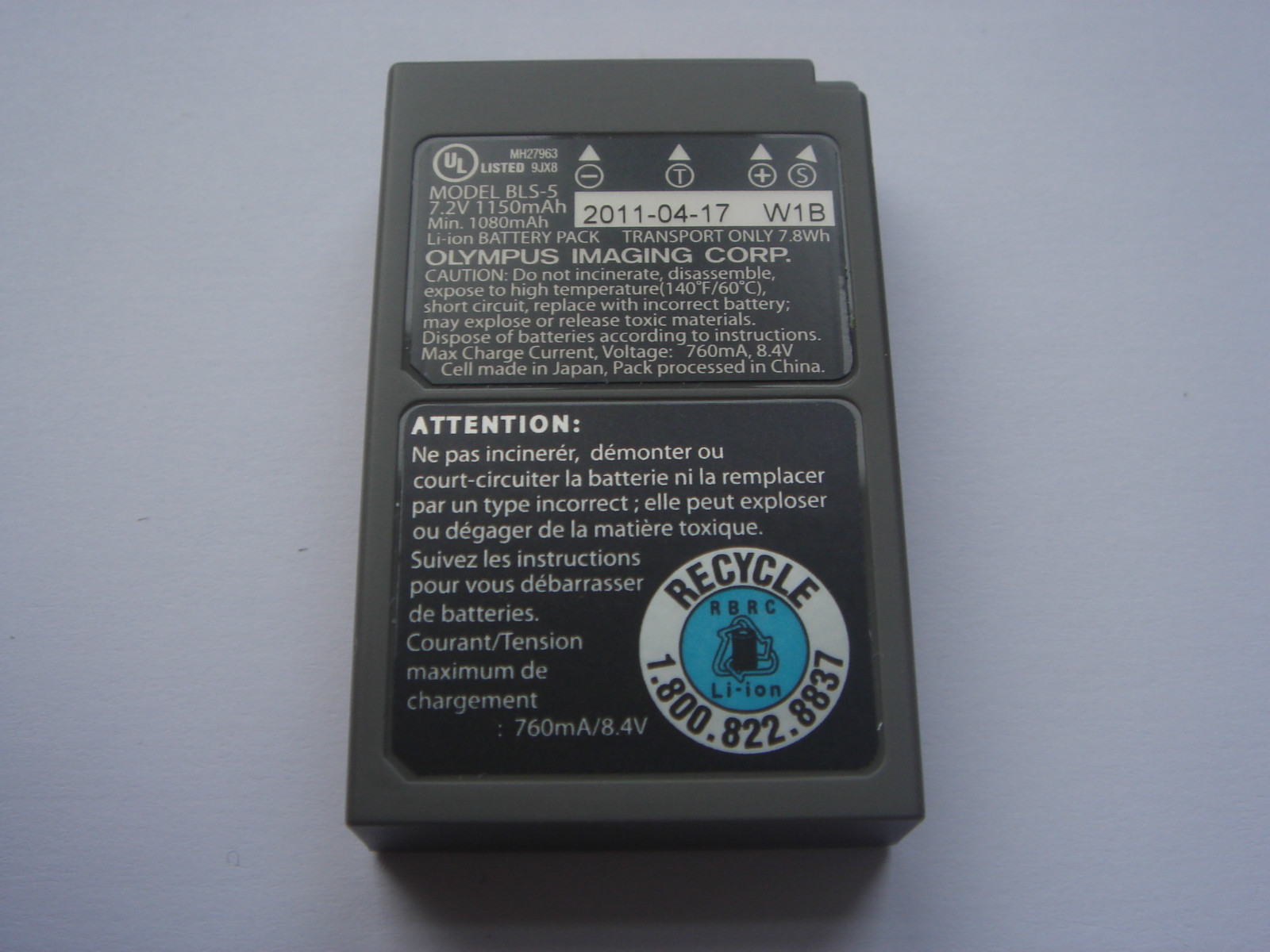 Genuine Olympus BLS-5 Battery E-PL6 E-PM1 E-PM2 Stylus 1 E-P3 New