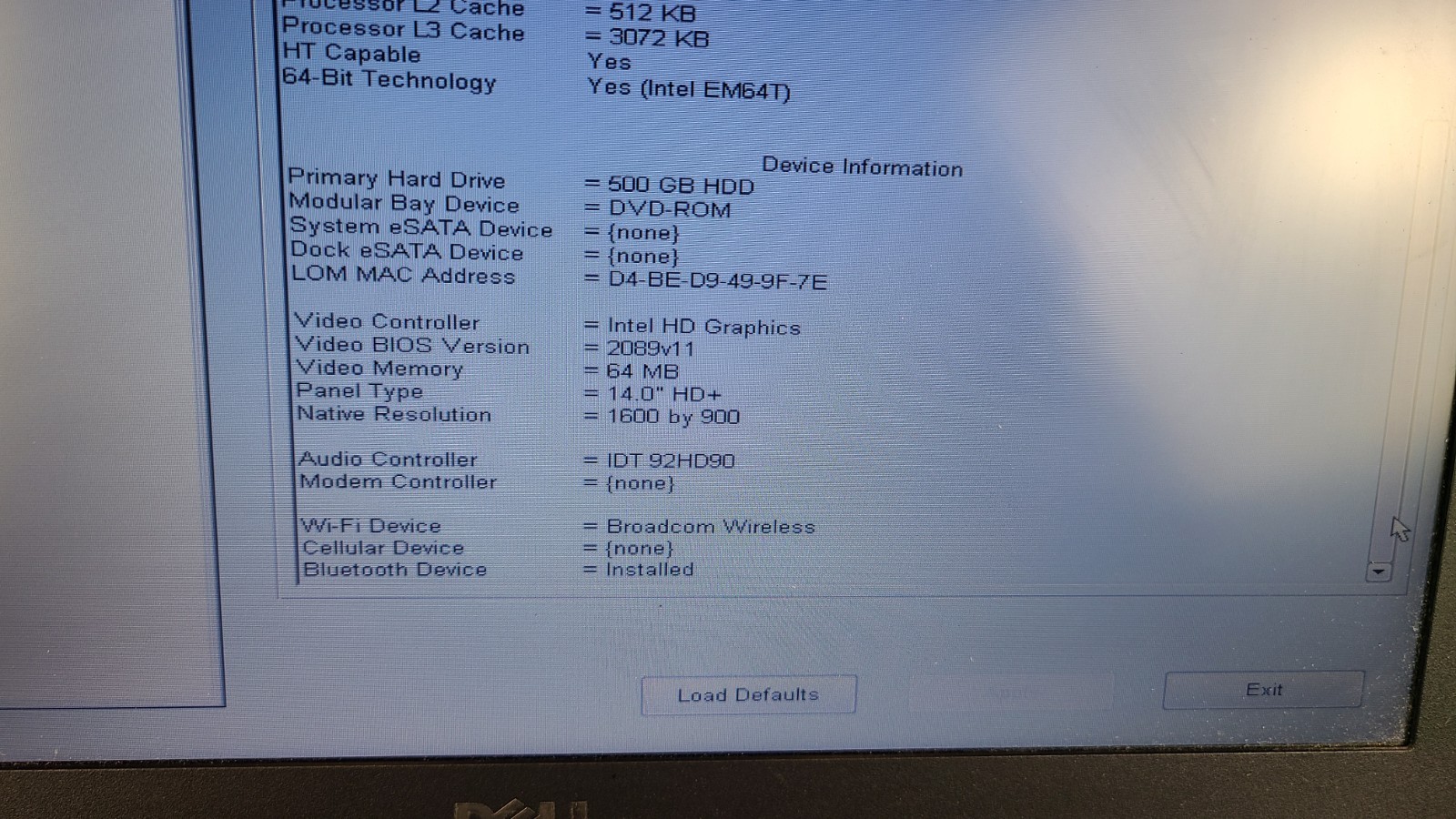 Dell Latitude E6420 i5 8GB RAM 500GB HDD Win 10 Pro PARTS Sticky Deck