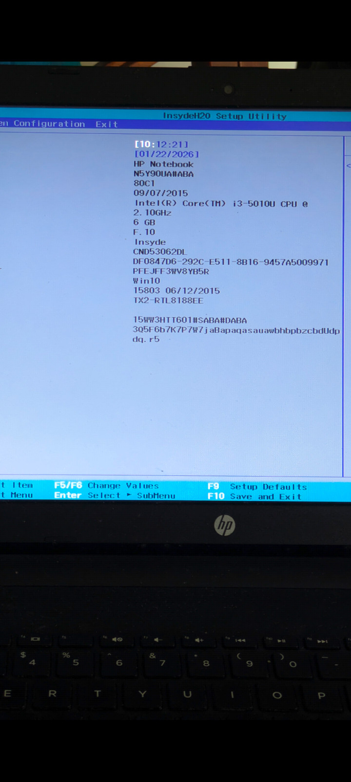 HP Laptop 15-ac121dx Intel i3-5010U 2.10GHz 6GB RAM HDD WIN 10 READ